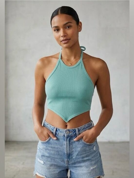 Urban Outfitters Tops - Urban Outfitters Out from Under Teal Halter Top XS-S Beachy Vacation Festival